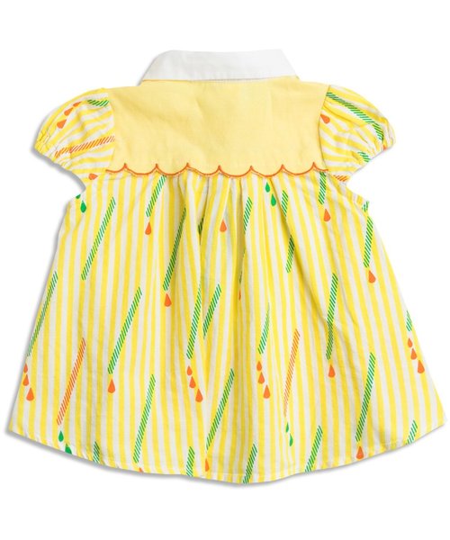 Petit jam（プチジャム）の「ストローストライプのシャツブラウス（シャツ/ブラウス・キッズ・イエロー/ブルー・90/95/100/120/110/130/80）」の6枚目の写真