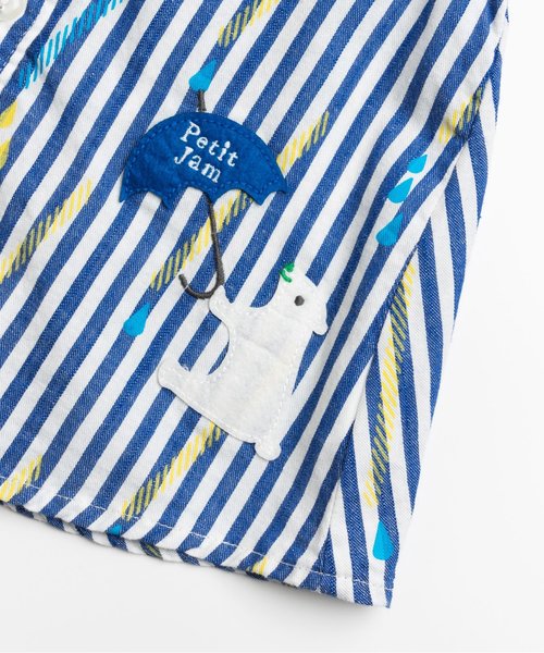 Petit jam（プチジャム）の「ストローストライプのシャツブラウス（シャツ/ブラウス・キッズ・イエロー/ブルー・90/95/100/120/110/130/80）」の9枚目の写真