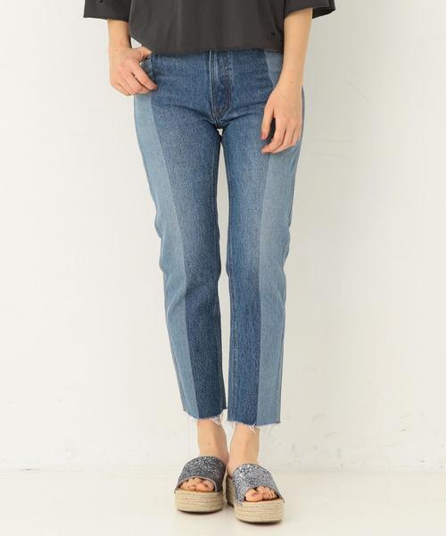 Another Edition（アナザーエディション）の「デニムパッチパンツ ◆（デニムパンツ・レディース・ブラック/コバルトブルー・SMALL/MEDIUM）」の2枚目の写真