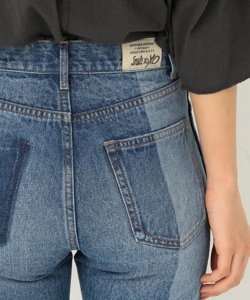 Another Edition（アナザーエディション）の「デニムパッチパンツ ◆（デニムパンツ・レディース・ブラック/コバルトブルー・SMALL/MEDIUM）」の11枚目の写真