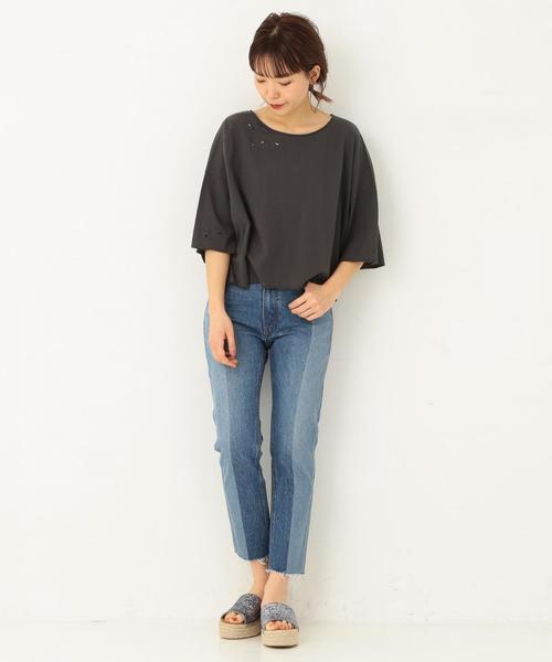 Another Edition（アナザーエディション）の「デニムパッチパンツ ◆（デニムパンツ・レディース・ブラック/コバルトブルー・SMALL/MEDIUM）」の6枚目の写真