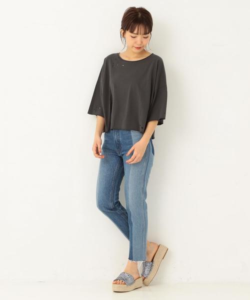 Another Edition（アナザーエディション）の「デニムパッチパンツ ◆（デニムパンツ・レディース・ブラック/コバルトブルー・SMALL/MEDIUM）」の7枚目の写真