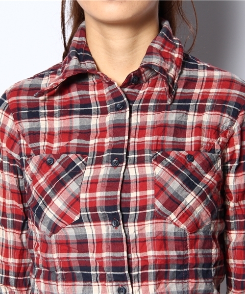 SHIPS for women（シップスフォーウィメン）の「CHECK SHIRT（シャツ/ブラウス・レディース・ベージュ/レッド/イエロー/ネイビー・ONE SIZE）」の8枚目の写真