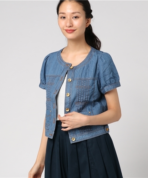 Franchelippee フランシュリッペ の ねこ手半袖gジャン デニムジャケット Wear