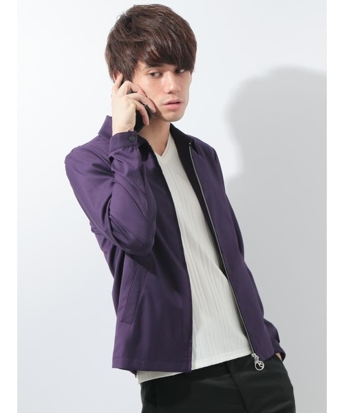 MK MICHEL KLEIN HOMME （エムケーミッシェルクランオム）の「ジップブルゾン（ブルゾン・メンズ・ブラック/パープル・X-LARGE/MEDIUM/LARGE）」の3枚目の写真