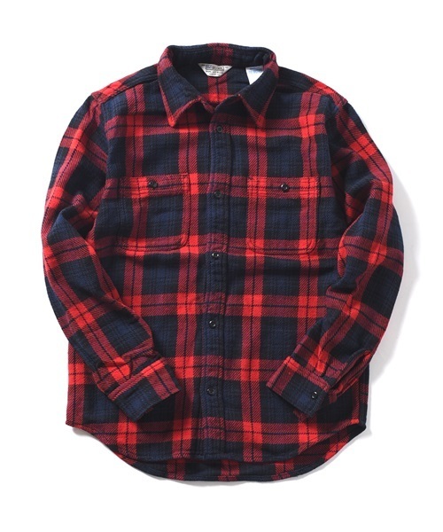 SHIPS JET BLUE（シップスジェットブルー）の「SHIPS JET BLUE: 【FIVE BROTHER】ヘビーネルシャツ◇（シャツ/ブラウス・メンズ・グリーン/オリーブ/ブルー/レッド・MEDIUM/X-LARGE/SMALL/LARGE）」の4枚目の写真