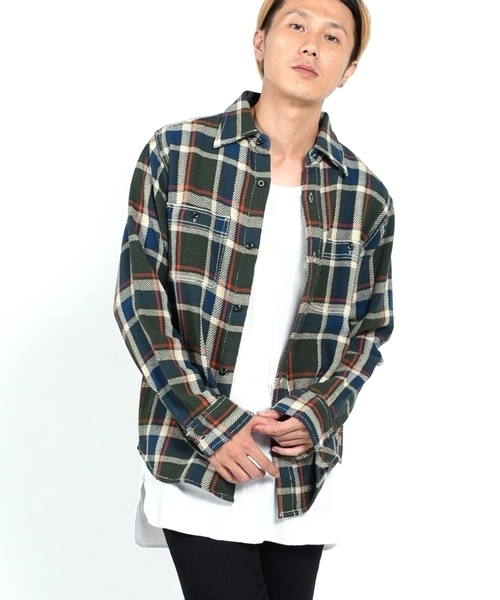 SHIPS JET BLUE（シップスジェットブルー）の「SHIPS JET BLUE: 【FIVE BROTHER】ヘビーネルシャツ◇（シャツ/ブラウス・メンズ・グリーン/オリーブ/ブルー/レッド・MEDIUM/X-LARGE/SMALL/LARGE）」の19枚目の写真