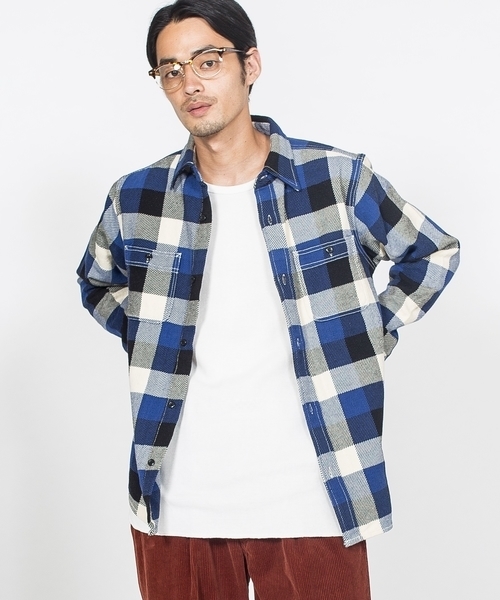 SHIPS JET BLUE（シップスジェットブルー）の「SHIPS JET BLUE: 【FIVE BROTHER】ヘビーネルシャツ◇（シャツ/ブラウス・メンズ・グリーン/オリーブ/ブルー/レッド・MEDIUM/X-LARGE/SMALL/LARGE）」の21枚目の写真