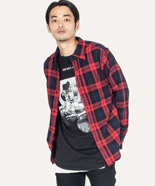 SHIPS JET BLUE（シップスジェットブルー）の「SHIPS JET BLUE: 【FIVE BROTHER】ヘビーネルシャツ◇（シャツ/ブラウス・メンズ・グリーン/オリーブ/ブルー/レッド・MEDIUM/X-LARGE/SMALL/LARGE）」の22枚目の写真