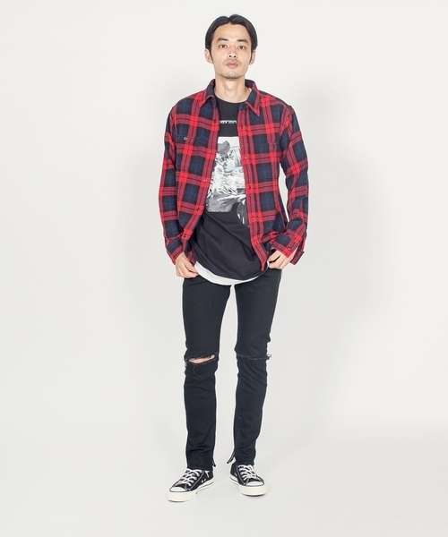 SHIPS JET BLUE（シップスジェットブルー）の「SHIPS JET BLUE: 【FIVE BROTHER】ヘビーネルシャツ◇（シャツ/ブラウス・メンズ・グリーン/オリーブ/ブルー/レッド・MEDIUM/X-LARGE/SMALL/LARGE）」の6枚目の写真