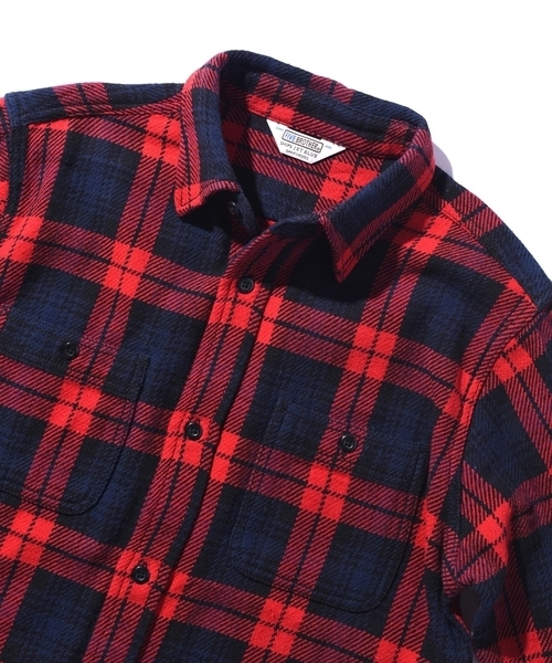 SHIPS JET BLUE（シップスジェットブルー）の「SHIPS JET BLUE: 【FIVE BROTHER】ヘビーネルシャツ◇（シャツ/ブラウス・メンズ・グリーン/オリーブ/ブルー/レッド・MEDIUM/X-LARGE/SMALL/LARGE）」の9枚目の写真