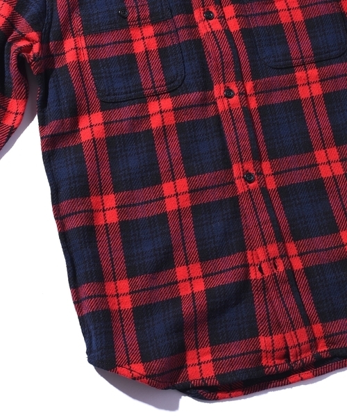 SHIPS JET BLUE（シップスジェットブルー）の「SHIPS JET BLUE: 【FIVE BROTHER】ヘビーネルシャツ◇（シャツ/ブラウス・メンズ・グリーン/オリーブ/ブルー/レッド・MEDIUM/X-LARGE/SMALL/LARGE）」の14枚目の写真