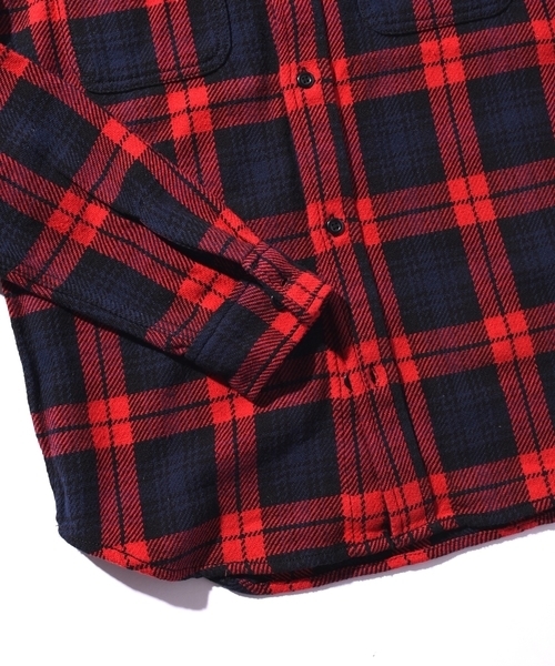 SHIPS JET BLUE（シップスジェットブルー）の「SHIPS JET BLUE: 【FIVE BROTHER】ヘビーネルシャツ◇（シャツ/ブラウス・メンズ・グリーン/オリーブ/ブルー/レッド・MEDIUM/X-LARGE/SMALL/LARGE）」の15枚目の写真