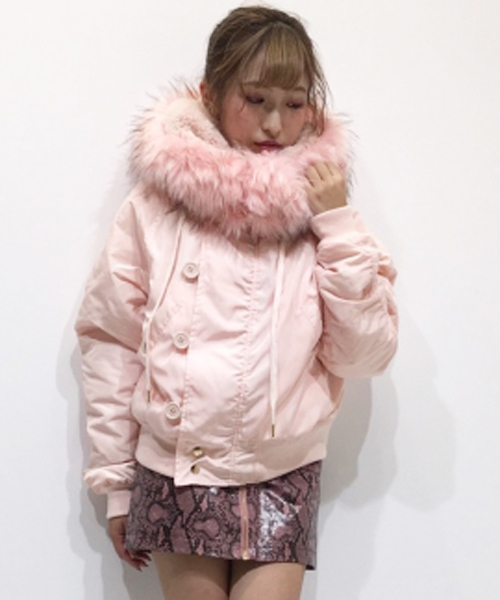 onespo ワンスポ N-2B ボリュームファージャケット　ピンク onespo（ワンスポ）の「N2B（モッズコート）」 - WEAR