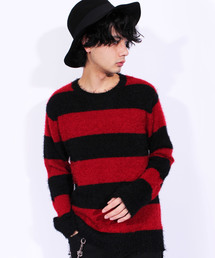 ８(eight) | フェザーヤーン ニットセーター ボーダー(ニット/セーター)