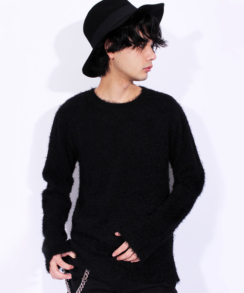 ８(eight)（エイト）の「フェザーヤーン ニットセーター ボーダー（ニット/セーター・メンズ・ホワイト/ブラック/グレー/ブラック×グレー/ブラック×レッド・MEDIUM/LARGE/X-LARGE）」の3枚目の写真