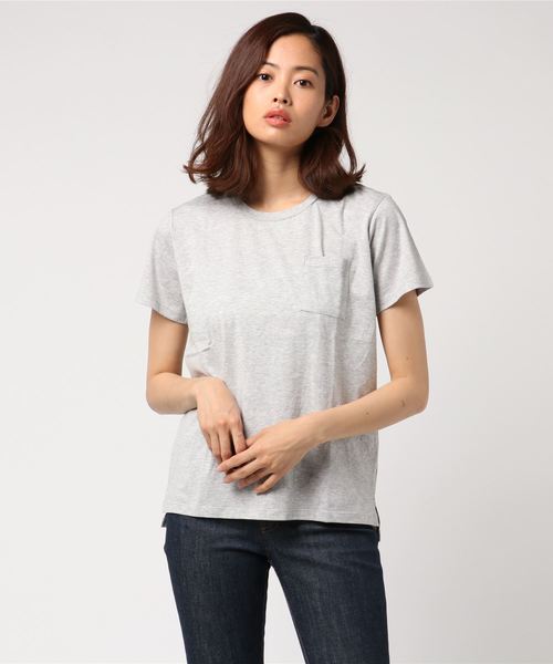 AMERICAN HOLIC(アメリカンホリック)の「・60新彊綿天竺 裾ラウンドポケットTEE★(Tシャツ/カットソー・レディース・オフホワイト/杢グレー/チャコールグレー/ブルーグリーン・L/M)」の14枚目の写真