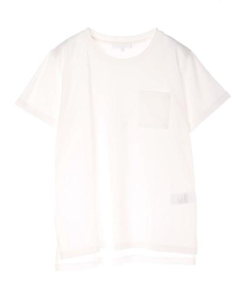 AMERICAN HOLIC(アメリカンホリック)の「・60新彊綿天竺 裾ラウンドポケットTEE★(Tシャツ/カットソー・レディース・オフホワイト/杢グレー/チャコールグレー/ブルーグリーン・L/M)」の5枚目の写真