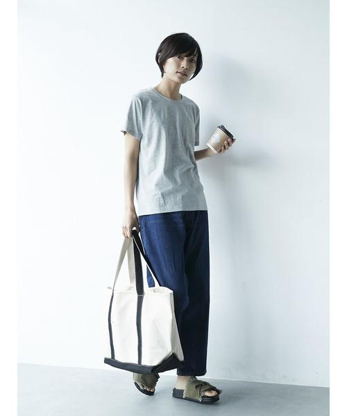 AMERICAN HOLIC(アメリカンホリック)の「・60新彊綿天竺 裾ラウンドポケットTEE★(Tシャツ/カットソー・レディース・オフホワイト/杢グレー/チャコールグレー/ブルーグリーン・L/M)」の11枚目の写真
