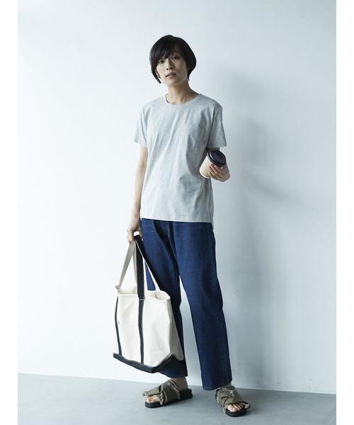 AMERICAN HOLIC(アメリカンホリック)の「・60新彊綿天竺 裾ラウンドポケットTEE★(Tシャツ/カットソー・レディース・オフホワイト/杢グレー/チャコールグレー/ブルーグリーン・L/M)」の10枚目の写真