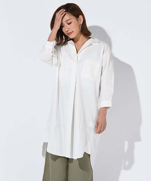 Willful by lipstar（ウィルフル バイ リップスター）の「【Willful by lipstar】ブロードシャツワンピース（ワンピース・レディース・オフホワイト/キャメル/ブルー系その他2・M）」の2枚目の写真