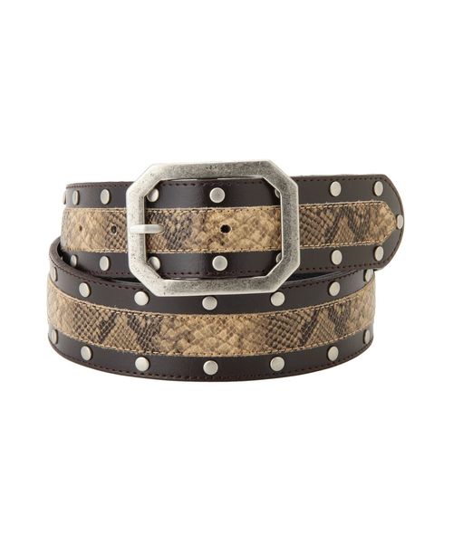 EVRIS（エヴリス）の「PYTHON×STUDSベルト（ベルト・レディース・ブラック/ブラウン・FREE）」の2枚目の写真