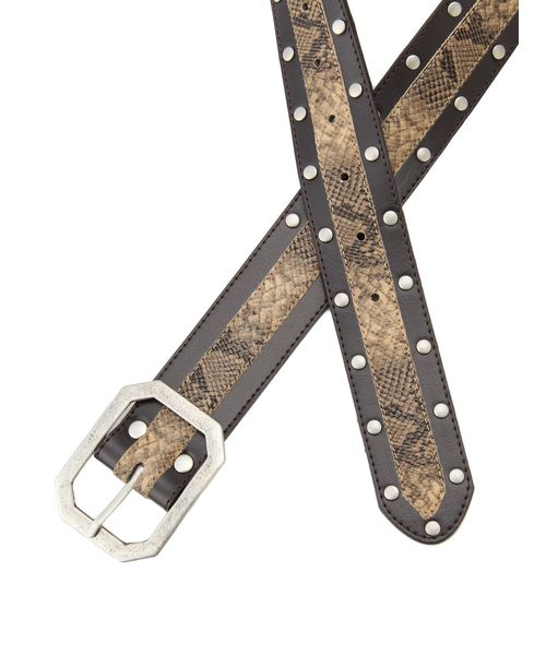 EVRIS（エヴリス）の「PYTHON×STUDSベルト（ベルト・レディース・ブラック/ブラウン・FREE）」の3枚目の写真