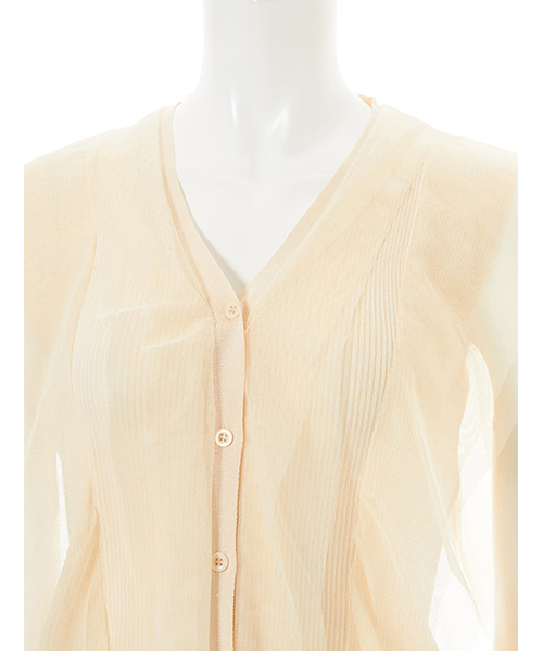 fifth(フィフス)の「チュールドッキングフリルニット(ニット/セーター・レディース・ライトベージュ/ブラック/ホワイト・MEDIUM)」の8枚目の写真