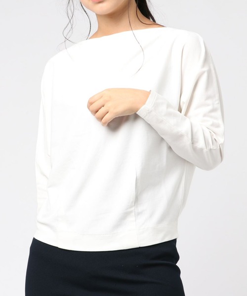 Audition(オーディション)の「M1001 プレーティング天竺ドルマンTシャツ(Tシャツ/カットソー・レディース・ホワイト/ブラック/キャメル・MEDIUM)」の2枚目の写真