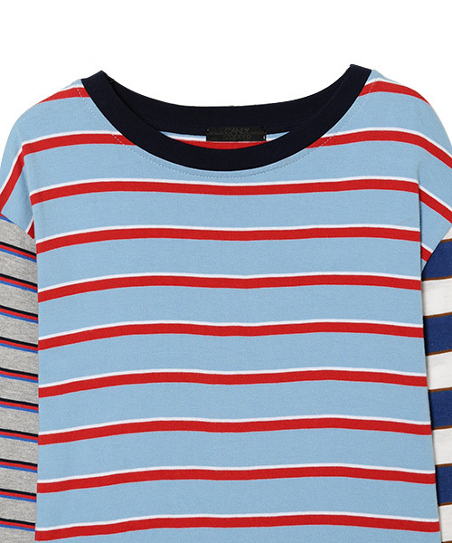 Candy Stripper（キャンディストリッパー）の「MULTI BORDER L/S Tシャツ（Tシャツ/カットソー・レディース・ライトブルー/ブラック/ピンク・2）」の6枚目の写真