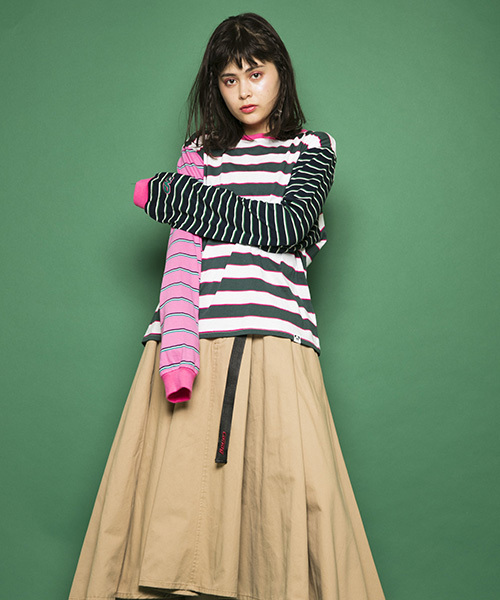 Candy Stripper（キャンディストリッパー）の「MULTI BORDER L/S Tシャツ（Tシャツ/カットソー・レディース・ライトブルー/ブラック/ピンク・2）」の13枚目の写真