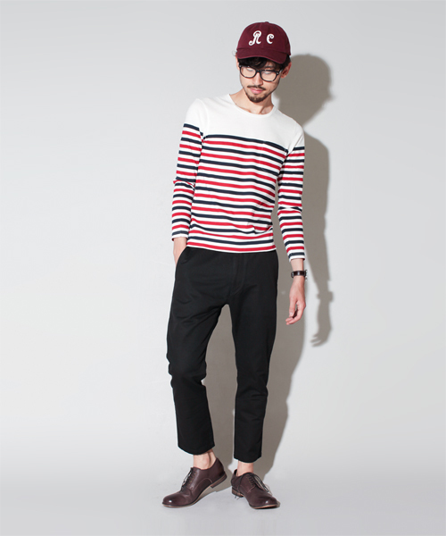 NANO universe（ナノユニバース）の「NUスラブチノクロップドボトム（チノパンツ・メンズ・ブラック/チャコール/ベージュ/ホワイト・SMALL/MEDIUM/LARGE/X-LARGE）」の6枚目の写真