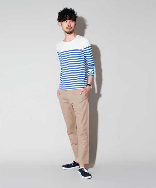 NANO universe（ナノユニバース）の「NUスラブチノクロップドボトム（チノパンツ・メンズ・ブラック/チャコール/ベージュ/ホワイト・SMALL/MEDIUM/LARGE/X-LARGE）」の8枚目の写真