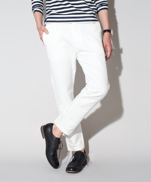 NANO universe（ナノユニバース）の「NUスラブチノクロップドボトム（チノパンツ・メンズ・ブラック/チャコール/ベージュ/ホワイト・SMALL/MEDIUM/LARGE/X-LARGE）」の10枚目の写真