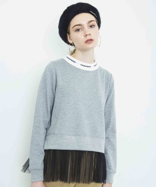 FRAPBOIS（フラボア）の「【FRAPBOIS】《WEB別注》シャギーロゴベレー FRP BALET 1（ハンチング/ベレー帽・レディース・ホワイト/ブラック・FREE）」の7枚目の写真