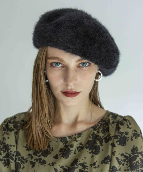 FRAPBOIS（フラボア）の「【FRAPBOIS】《WEB別注》シャギーロゴベレー FRP BALET 1（ハンチング/ベレー帽・レディース・ホワイト/ブラック・FREE）」の5枚目の写真