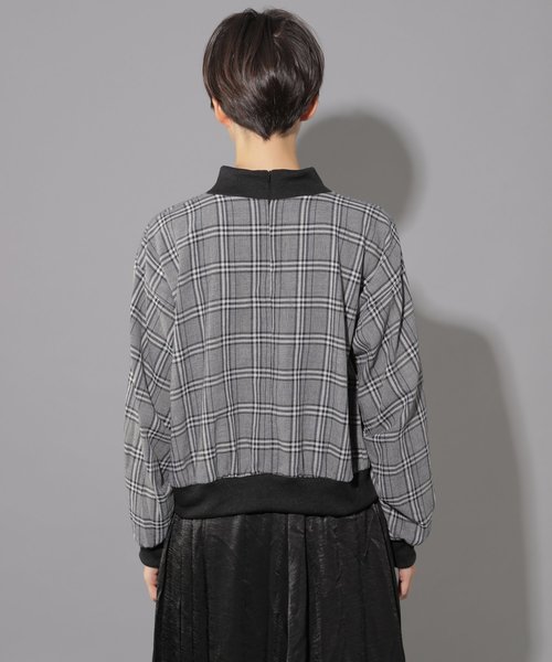 PAGEBOY（ページボーイ）の「グレンチェックリブプルオーバー（Tシャツ/カットソー・レディース・チャコールグレー/ベージュ/ブラック/ダークブラウン・FREE）」の14枚目の写真