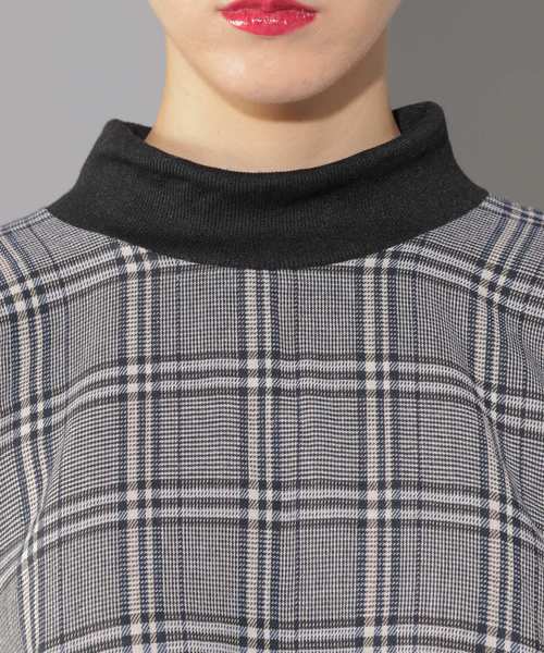 PAGEBOY（ページボーイ）の「グレンチェックリブプルオーバー（Tシャツ/カットソー・レディース・チャコールグレー/ベージュ/ブラック/ダークブラウン・FREE）」の15枚目の写真