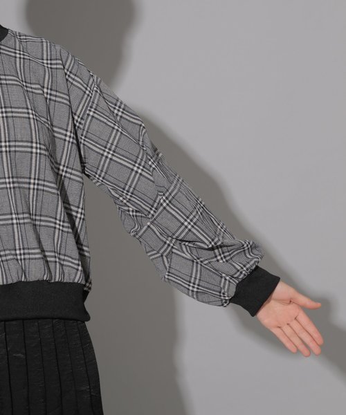 PAGEBOY（ページボーイ）の「グレンチェックリブプルオーバー（Tシャツ/カットソー・レディース・チャコールグレー/ベージュ/ブラック/ダークブラウン・FREE）」の18枚目の写真