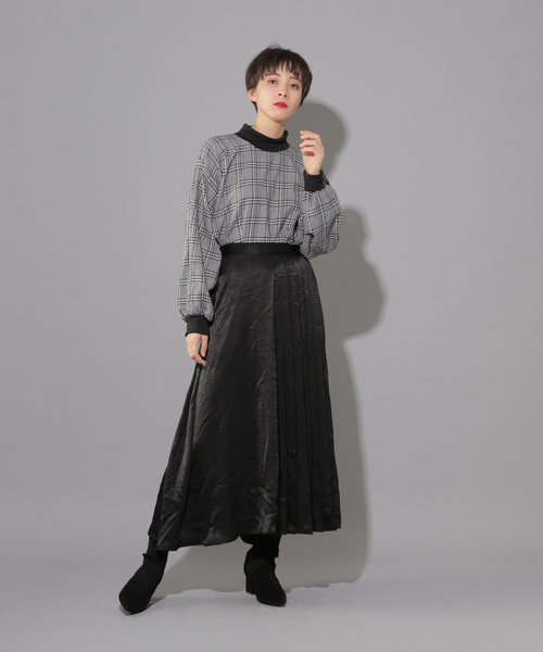 PAGEBOY（ページボーイ）の「グレンチェックリブプルオーバー（Tシャツ/カットソー・レディース・チャコールグレー/ベージュ/ブラック/ダークブラウン・FREE）」の22枚目の写真