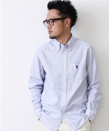 coen | ブルーストライプオックスBDシャツ(シャツ/ブラウス)