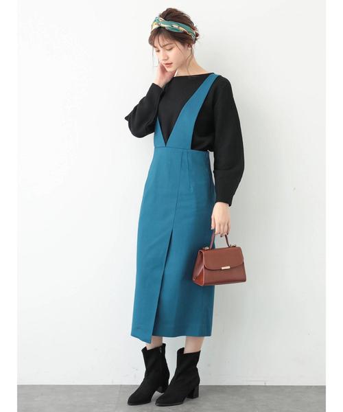 YECCA VECCA（イェッカヴェッカ）の「・ジャンスカ（ワンピース・レディース・チャコールグレー/ブルー・FREE）」の7枚目の写真