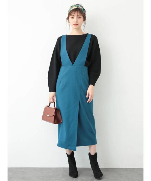 YECCA VECCA（イェッカヴェッカ）の「・ジャンスカ（ワンピース・レディース・チャコールグレー/ブルー・FREE）」の6枚目の写真