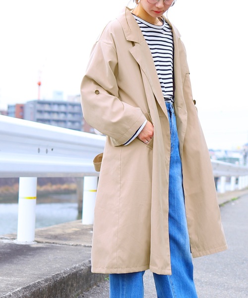 reca(レカ)の「ビッグシルエット ロングトレンチコート 2019S/S(トレンチコート・レディース・ベージュ/ネイビー/カーキ/ピンク系その他・M/L)」の14枚目の写真