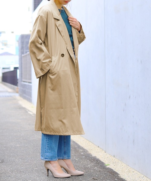 reca(レカ)の「ビッグシルエット ロングトレンチコート 2019S/S(トレンチコート・レディース・ベージュ/ネイビー/カーキ/ピンク系その他・M/L)」の8枚目の写真