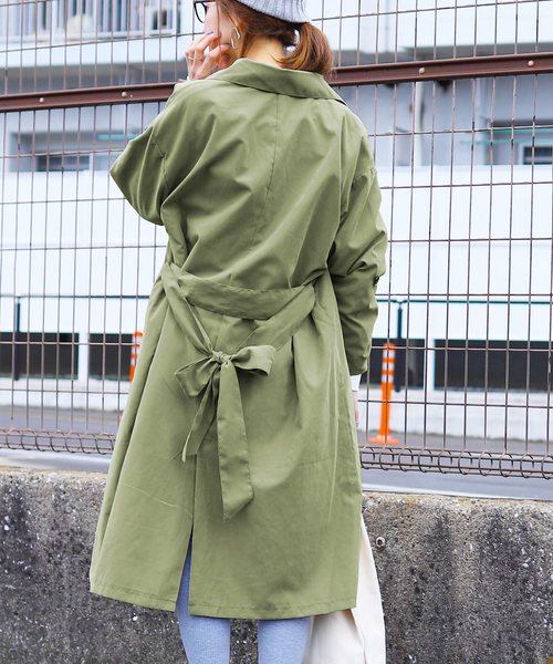 reca(レカ)の「ビッグシルエット ロングトレンチコート 2019S/S(トレンチコート・レディース・ベージュ/ネイビー/カーキ/ピンク系その他・M/L)」の18枚目の写真