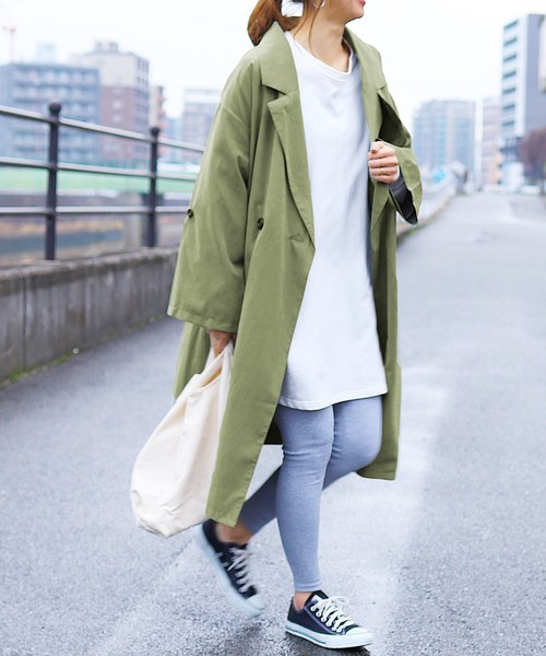 reca(レカ)の「ビッグシルエット ロングトレンチコート 2019S/S(トレンチコート・レディース・ベージュ/ネイビー/カーキ/ピンク系その他・M/L)」の6枚目の写真