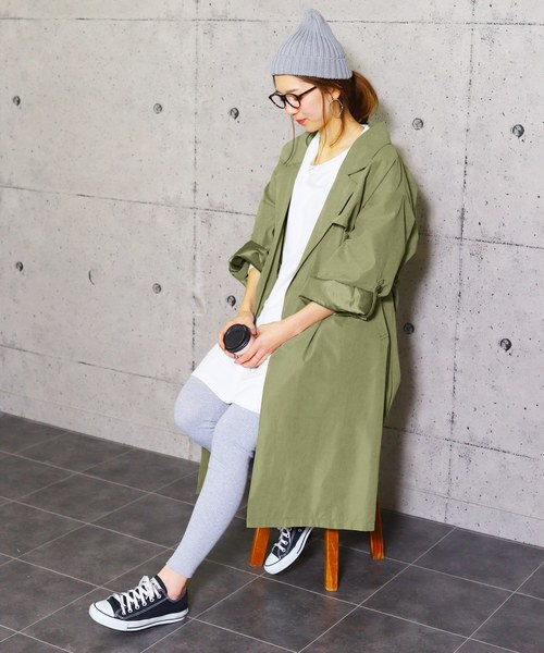 reca(レカ)の「ビッグシルエット ロングトレンチコート 2019S/S(トレンチコート・レディース・ベージュ/ネイビー/カーキ/ピンク系その他・M/L)」の12枚目の写真