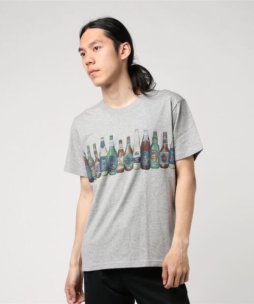 HOUSTON（ヒューストン）の「【HOUSTON】プリントTシャツ(BEER)（Tシャツ/カットソー・メンズ・ブラック/ホワイト/オレンジ/グレー・LARGE/MEDIUM/X-LARGE）」の3枚目の写真