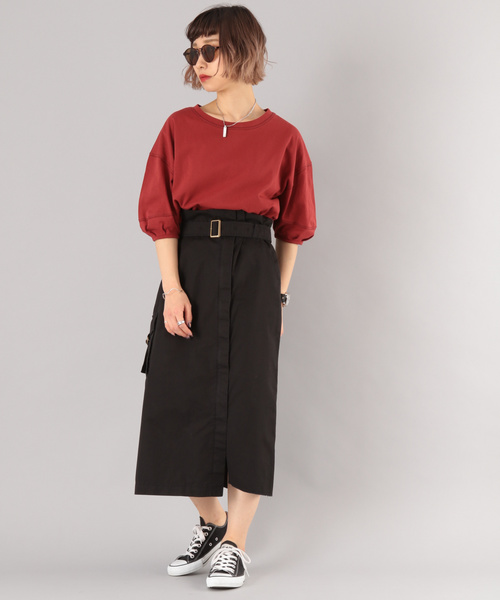 PAGEBOY(ページボーイ)の「ハイショクステッチ5袖プルオーバー(Tシャツ/カットソー・レディース・ホワイト/レッド/ライトベージュ・FREE)」の6枚目の写真